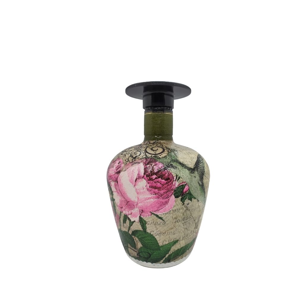 Words N Roses Decoupage Art Bottle